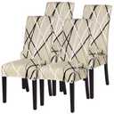 SearchI Dining Room Chair Covers Slipcovers Set of 4, Spandex Super Fit Stretch Removable Washable Kitchen Parsons Chair Covers Protector for Dining Room,Hotel,Ceremony(Flower Pattern6)