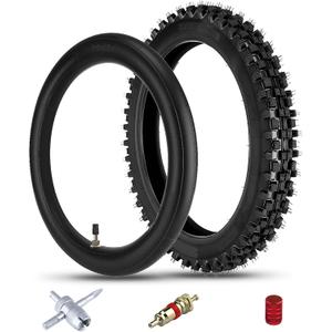 60/100-14 2.50-14 Front Tire and Inner Tube Set | 60/100-14 Dirt Bike Tire For CRF110 KLX110 KX65 XR70 SSR125 CRF70 KX60 KX110 RM65 JR80 PW80 TTR90 TTR110 Pit Dirt Bike