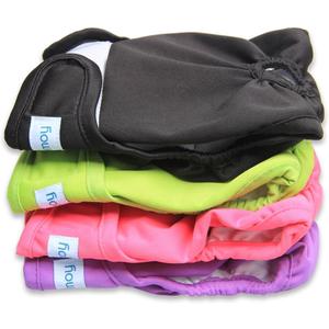 Teamoy 4pcs Washable Female Dog Diapers, Reusable Doggie Diaper Wraps for Female Dogs, Super-Absorbent and Comfortable, XS (Black+ Purple+ Green+ Rose Red (4pcs))