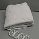 White Shower Curtain Fabric, Shower Curtain Boho Tufted Tropical Plant Textured Shower Curtains, Shabby Chic Home Decor for Bathroom 72 x 72