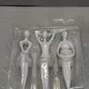 Quoowiit White Thinker Statue Unique Ornament Sculpture, Art Modern Home Decor Accents Bookshelf Decor, Creative Table Decorations for Living Room Desk 3 Piece