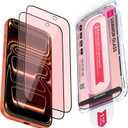 UARMOR Screen Protector for [iPhone 17 Pro] Red Light Converter, Anti-Blue Light, 9H Tempered Glass with Easy Installation Kit, Full Edge Coverage Fit, [2 Pack]