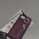 Jcxtrombulou Crossbody Wallet Case for iPhone 16E/17E with Lanyard Strap Card Slot Holder RFID Blocking 360 Ring Kickstand,Magnetic Flip Folio Zipper Purse Case, PU Leather Cover Handbag,Deep Purple
