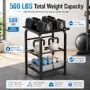 2026 Upgraded Adjustable Dumbbell Stand, 3-Tier Heavy-Duty Dumbbell Rack, 500 LBS Capacity, for Adjustable Dumbbells, Kettlebells & Yoga Accessories, for Home Gym, Garage, Fitness Room, Stand Only