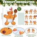 12 Pack 8.6 Inch Large Chef Gingerbread Christmas Tree Picks Decoration Two Sided Cooking Gingerbread Man Christmas Tree Topper Baking Ginger Bread for Xmas Ornaments Vase Decor