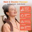 Neck and Shoulder Massager with Heat, Palm-Style Kneading, 3 Speeds, Ergonomic Hands-Free Design, Portable Massage Device for Home, Office, Travel