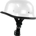 German Style Motorcycle Helmet,Adult Half Helmet Open Face DOT Approved, Motorcycle Cruiser Scooter Cool Helmet (White, Medium)