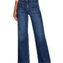 KUNMI Women's Wide Leg Jeans High Waisted Straight Leg Stretchy Denim Pants with Pockets Size 8