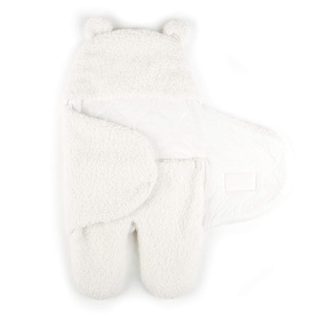 Tadpoles Super Soft Plush Sherpa Swaddle Wrap - Ivory | 100% Microfiber Plush Polyester Sherpa | Soft, Smooth & Durable | Fits Babies 0-12 Months | Ideal for Use in a Stroller, Car or Crib