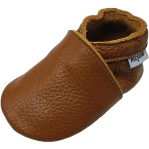 Mejale Baby Soft Soled Leather Moccasins Anti-Slip Infant Toddler Shoes First Walkers(Brown, 6-12 Mos)