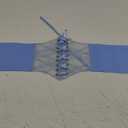 WHIPPY Women Lace-up Corset Waist Belt Transparent PVC Lace Crochet Petal Elastic Wide Belt for Dress (M: Fit Waist 31-34 Inches, Blue)