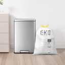 EKO 13 Gallon / 40-60 Liter,110 Count Drawstring Trash Bags, Extra-Strong Unscented Garbage Bags, Easy-Dispense Roll for Kitchen & Household Use, Resists Tears, Leaks and Punctures, Code F, White