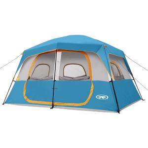 UNP 6-8 Person Tent, Portable Cabin Tent, Camping Tent 4-Person Easy Set Up, Waterproof with Top Rainfly for Outdoor Camping/Hiking (Ocean Blue)