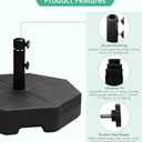 Helios&Hestia 112 lb Heavy Duty Plastic Water and Sand Fillable Outdoor Umbrella Base Stand Weight for Patio Market Table Umbrella, Black
