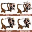 Vinyl Record Storage Premium Wooden Record Holder & Album Crate, Holds 60+ Records, Desktop Display Stand for Vinyl Lovers