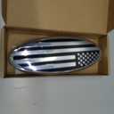 9inch Emblem for Ford, American Flag F150 Emblem Ford Front Grille Tailgate Emblem Oval 9"X3.5" Fits for 04-14 F250 F350, 11-14 Edge, 11-16 Explorer, 06-11 Ranger (Silver)