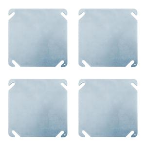 8752-5 Flat Blank Square Cover,Electrical Box Cover,Metal Junction Boxs Covers,for Flat Outlet Box Plate 4 inch Square Box - 4 Pack