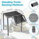 SKARUS Large Standing Turtle Basking Platform with Ramp(6.49"-15.16" H), 10.8" 8.6" Turtles Docks Aquatic Resting Area, DIY Turtle Tank Accessories for 2055 Gallon Tanks
