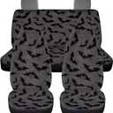 KEIAHUAN Black Bats Halloween Car Seat Covers for Men Front Seat Rear Backrest Cover Universal Car Interior Accessories Decoration Fit Most Vehicle Truck,SUV