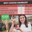 2 x Leather Keys Sleeve for Broken Car Key Loop Replacement, Keychain Cover Cute Protector and Holder for Men, Women (L)