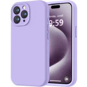 LOVE 3000 Designed for iPhone 15 Pro Case, Premium Silicone with [Soft Anti-Scratch Microfiber Lining] Shockproof Protective Phone Case for Men Women Girls 6.1", Light Purple