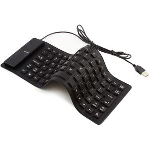 Foldable Silicone Keyboard, USB Wired 85 Keys Waterproof Rollup Silent Typing Soft Touch Keyboard for PC Notebook Laptop(Black)