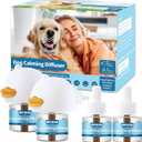 Dog Calming Diffuser 6-in-1 Kit Dog Appeasing Pheromone Relief Separation Anxiety, Equipped with 2 Plug in + 4 Refills 48ml Vial, Reduce Aggression Barking, Supply for 120 Days-Tasteless