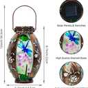 STARSOUL Solar Lantern Outdoor Waterproof, Hanging Solar Lantern for Patio Garden Yard Decor, Dragonfly Garden Decor, Dragonfly Gift for Women