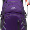 ProEtrade Backpack Bookbag for College Laptop Travel, Fit Laptop Up to 15.6 inch with USB Charging Port Multi Compartment Anti theft, Gift for Women Men (Purple)