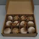 12 Pack Velvet Christmas Ball Ornaments Large Flocked Christmas Tree Hanging Ornaments Shatterproof Flocked Decorative Balls for Xmas Tree Decorations (Earth Brown, 2.36inch)