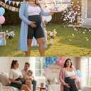 Maternity Shapewear for Under Dresses Over Belly Pregnancy Underwear Mid-Thigh High Waist Shorts Panties for Baby Shower (Black, L)