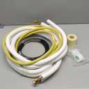 50ft Length Mini Split Line Set 1/4" 3/8" OD Copper Pipes Tubing and 3/8 White PE Thickened Insulated with Flared Nuts for Mini Split Air Conditioner HVAC or Heat Pump for 9000BTU (1/4+3/8 with wires)