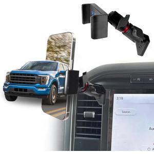 F150 Vent Phone Mount for Ford F150 2021-2026,F250/F350 2023-2026,F150 Lightning 2022-2026 Accessories | Aluminum Telescopic Air Vent Holder | Thick Case Friendly for iPhone 16/15 Pro Max, Galaxy S24
