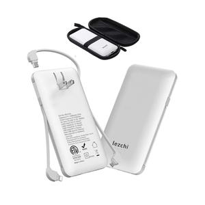 Portable Power Bank, Ultra Slim 10000mAh Portable Charger, USB C External Battery Pack with Built-in AC Plug, Charging Cable, Output Port, Compatible with All Kinds of Cellphones …