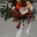 10 Inch Terracotta Wedding Bouquets for Bride Artificial Roses Flower Cascading Cascade Bridal Bouquet for Rustic Boho Fall Vintage Wedding Ceremony Party and Anniversary