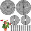 Newtay 4 Pcs Plant Pot Grid Soil Protector Covers Cuttable Flower Protector 1 from Animals 20.5" 11.8" Cat Digging Stopper Plant Pot Cover with Stakes for Indoor Outdoor Gardening(Black)