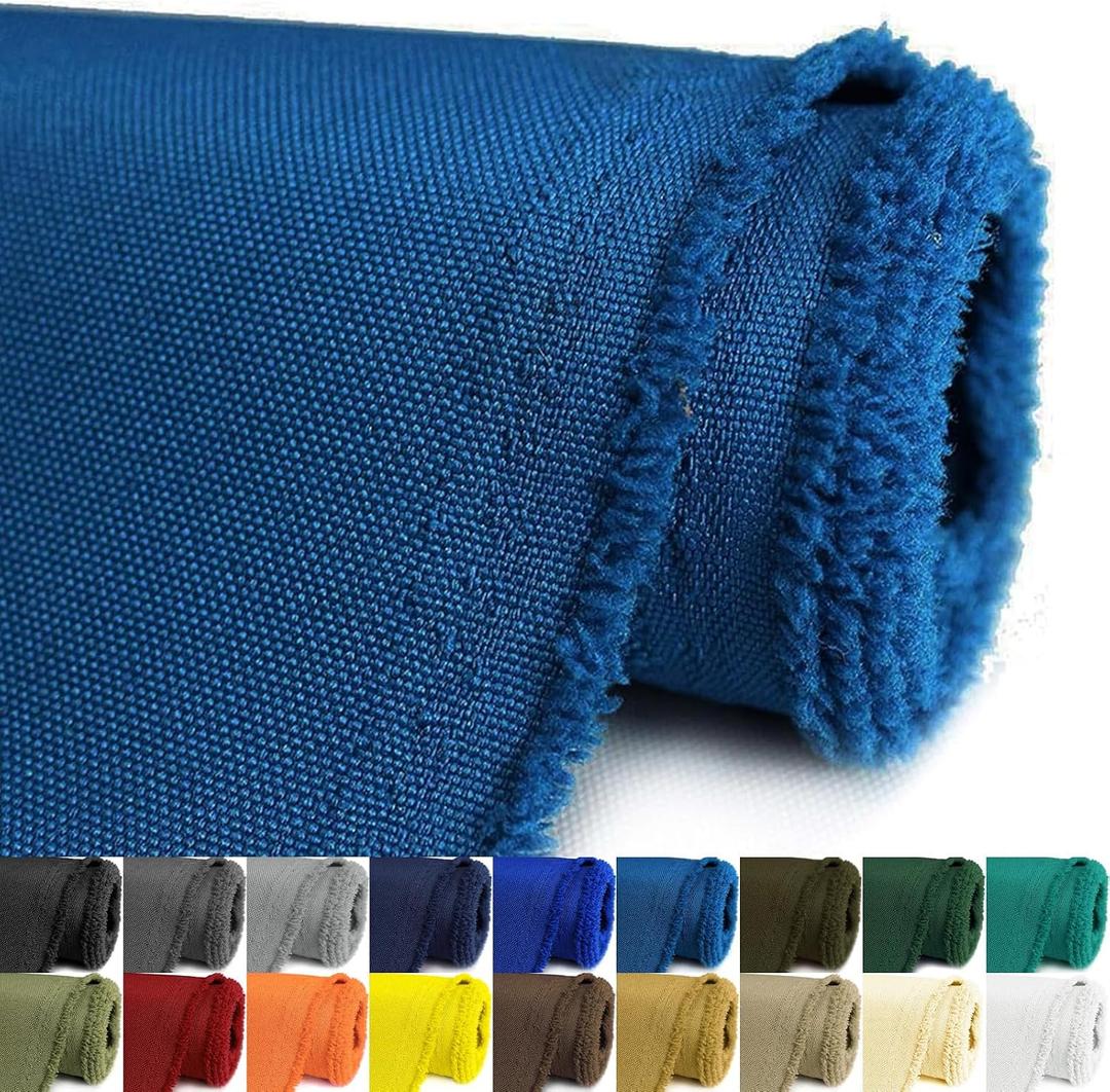 Waterproof Canvas Fabric by The Yard 58inch 600D Upholstery Material Polyester Fabric Outdoor Water Resistant Fabric for Sewing Chair Patio Cushion Purse Bag Interior, Pre Cut 1 Yard Ocean Blue