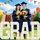 Pooqla Graduation Decorations 2026, 2.4FT Marquee Light Up Letters GRAD for Class of 2026 Decorations, Pre-cut Foam Board Party Decorations for Kindergarten Preschool High School College