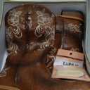 Cowboy Boots For Women Floral Embroidered Western Boots with Chunky Heel Mid Calf Broad Square Toe Cowgirl Boots for Country Music and Concert, Size: 7.5