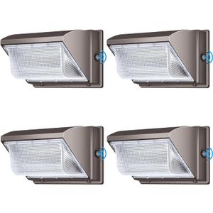 ledmo LED 120W Wall Pack Light with Photocell, Dusk to Dawn Outdoor Commercial Security Lighting, 5000K IP65 Waterproof 15840LM 4 Pack