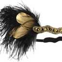 Song Qing 1920s Rhinestone Flapper Feather Headpiece Roaring 20s Great Gatsby Fascinators Accessories for Women (Hd Black)