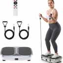 NEWBULIG Vibration Plate, Whole Body Workout, Vibrating Platform with LED Touch Screen & Pull Ropes for Weight Loss & Muscle Toning, Home Gym Fitness Equipment with Remote Control for Women Men