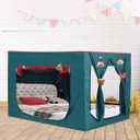 DOLEMODUO Bed Canopy Tents (Red & Green, Full)