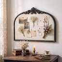 Novabright Arched Metal Framed Pinboard for Walls 20 x 15 Inch Cork Fabric, 23.4" x 17.3"