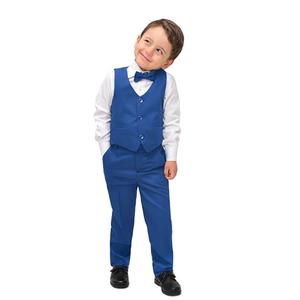 Lilax Boys Formal 4 Piece Dress Shirt, Pants and Tie and Vest Suit Set (7-8 Years, Royal Blue)