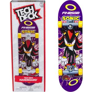 TECH DECK, Finesse X Sonic The Hedgehog Handboard; Authentic Mini Skateboards, Kids Toys for Boys & Girls, Ages 6 and up (Hands Use Only)