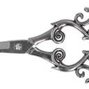 Retro Scissors, 4.3in Vintage Embroidery Scissors Stainless Steel Sharp Tip Sewing Shears for Embroidery Craft Needle Work Art Work Use (Gray Silver)
