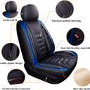 FREESOO Car Seat Covers Front Only 2pcs, Leather Driver Seat Cover Protector Airbag Compatible Universal Fit for Sedan SUV Pick-up Truck Van (Black Blue 8-2PCS)