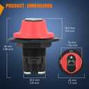 Nilight Battery Disconnect Switch 50A Master Disconnect Isolator 12V-48V On Off Power Cutoff Switch Waterproof Heavy Duty for Marine Boat Car RV ATV UTV Yacht, 