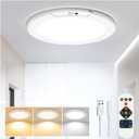 Rechargeable Motion Sensor Ceiling Light, Wireless Ceiling Lights Battery Operated Closet Light with Remote, 500LM 3000K/4500K/6500K, 0.55 Ultra Thin Lights for Bathroom Hallway Pantry, 1 Pack (White)